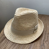 Load image into Gallery viewer, Lafite top hat British style fashion retro coffee color ribbon curled jazz hat female casual couple hat male summer