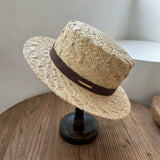 Load image into Gallery viewer, 2026 summer new French retro raffia flat top hat hand knitted crochet straw hat sun protection vacation fashion sun hat