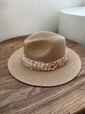 Load image into Gallery viewer, Hat female summer travel beach hat seaside sunshade sun protection wide brim straw hat wide edge British small fragrant wind top hat tide
