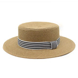 Load image into Gallery viewer, Summer new French retro flat top top hat elegant big brim seaside travel breathable sun hat versatile and comfortable