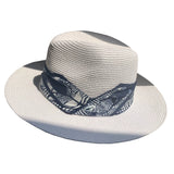 Load image into Gallery viewer, White Straw Hat Female Panama Seaside Sunshade Sunscreen Flat Top Holiday Hat Jazz Top Hat Tide ins Summer