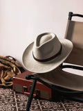 Load image into Gallery viewer, European and American retro autumn and winter new suede denim hat belt decoration classic fashion Panama jazz top hat