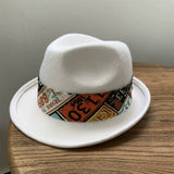 Load image into Gallery viewer, Autumn and winter British retro wool top hat men's and women's printed jazz hat casual French crimped gentleman's hat felt hat tide