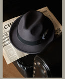 Load image into Gallery viewer, Vintage jazz top hat feather fedora fedora