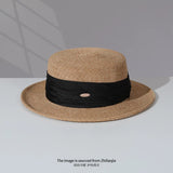 Load image into Gallery viewer, Spring and Summer Fairy Flat Straw Hat 2026 New Women's Summer French Sun Hat Japanese Flat Top Hat