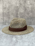 Load image into Gallery viewer, Internet celebrity hollow flat brim panama straw hat female photo vacation seaside beach travel cowboy straw hat