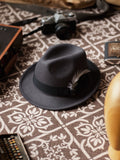 Load image into Gallery viewer, Vintage jazz top hat feather fedora fedora