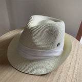 Load image into Gallery viewer, Niche straw hat grass green jazz hat British sunshade travel holiday fashion top hat trendy hat small head circumference sun protection hat