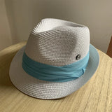 Load image into Gallery viewer, Niche straw hat grass green jazz hat British sunshade travel holiday fashion top hat trendy hat small head circumference sun protection hat