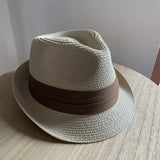 Load image into Gallery viewer, Niche straw hat grass green jazz hat British sunshade travel holiday fashion top hat trendy hat small head circumference sun protection hat