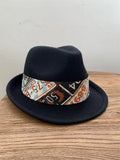 Load image into Gallery viewer, Autumn and winter British retro wool top hat men's and women's printed jazz hat casual French crimped gentleman's hat felt hat tide
