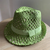 Load image into Gallery viewer, Yellow hat Women's straw hat Fashion trendy hat Small edge curling top hat Jazz hat Men's sunscreen sun hat