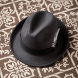 Load image into Gallery viewer, Vintage jazz top hat feather fedora fedora