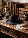 Load image into Gallery viewer, Vintage jazz top hat feather fedora fedora