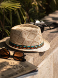 Load image into Gallery viewer, Spring and summer retro woven ethnic style jazz hat for men and women daily shading breathable versatile bell hat travel