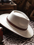 Load image into Gallery viewer, European and American retro autumn and winter new suede denim hat belt decoration classic fashion Panama jazz top hat