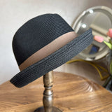 Load image into Gallery viewer, 2025 summer new French retro top hat men's concave shape curled top hat sunshade sunscreen beach hat travel trend