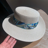 Load image into Gallery viewer, Light Coffee Flat Top Top Top Hat Female British Holiday Beach Hat Sunscreen Sun Hat Straw Hat Female Seaside Sun Hat Tide
