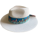 Load image into Gallery viewer, Hat summer white pony vacation beach hat wide edge sun shade top hat panama straw hat cowgirl hat
