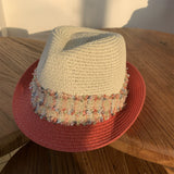 Load image into Gallery viewer, Japanese curled top hat women's summer British retro straw hat fashion beige short-brimmed sun hat sun protection hat women