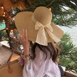 Load image into Gallery viewer, "Fine grass weaving" oversized brim straw hat beach seaside vacation UV protection sun hat summer