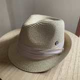 Load image into Gallery viewer, Niche straw hat grass green jazz hat British sunshade travel holiday fashion top hat trendy hat small head circumference sun protection hat