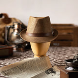 Load image into Gallery viewer, Panama British Jazz Hat Spring Summer Straw Hat Fashion Top Hat Men's and Women's Anti-sun Shade Retro Top Hat