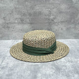 Load image into Gallery viewer, Old money flavor strong summer big eaves natural salty grass woven flat top sun hat French retro straw hat female film artifact