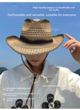 Load image into Gallery viewer, 2026 new holiday straw hat men's summer outdoor beach seaside woven hollow sunshade sunscreen denim hat