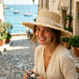 Load image into Gallery viewer, Elegant French Vintage Straw Hat with Bow - Summer Sun Shiel