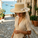 Load image into Gallery viewer, Elegant French Vintage Straw Hat with Bow - Summer Sun Shiel